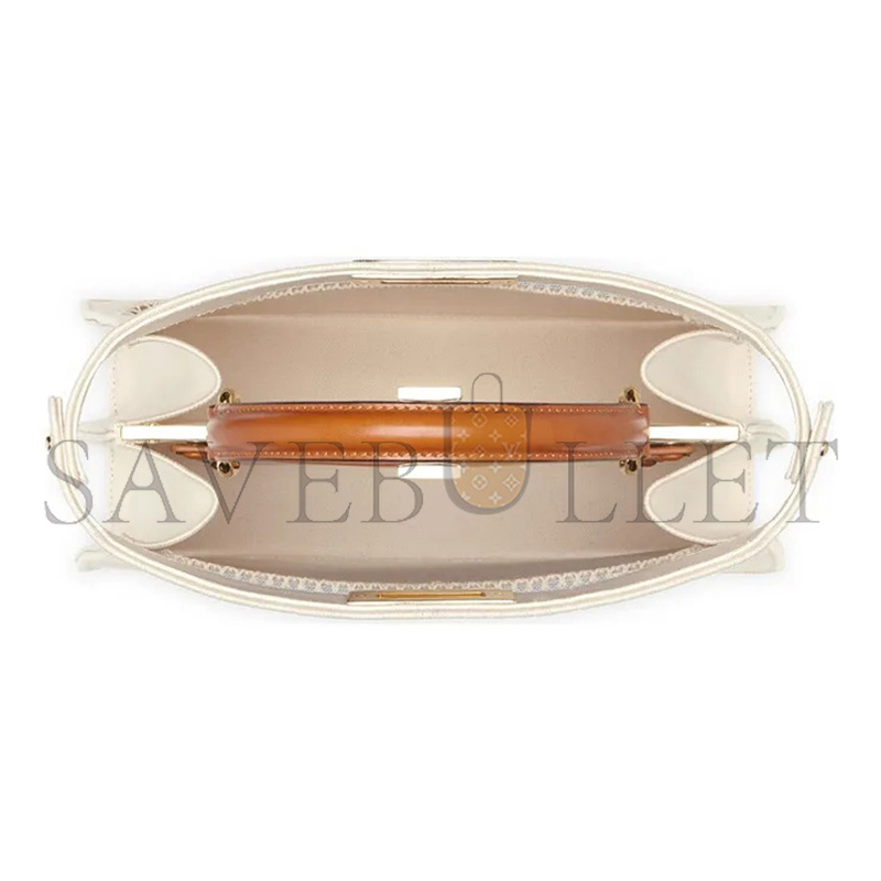 F**di fabric vitello ajour embroidered medium peekaboo i see u grezzo cuoio 8bn321aayof189s (33*25*12cm)